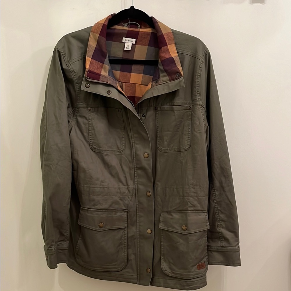 NWOT LL Bean Barn Jacket Olive Green Women's Bean Flex Utility